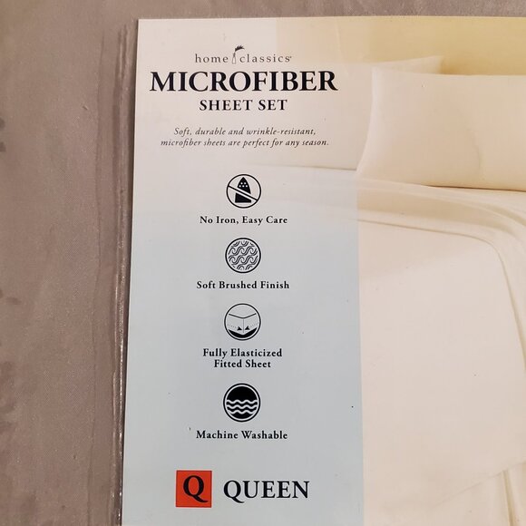 Home Classics Microfiber Sheet Set Queen Charcoal - Picture 4 of 5